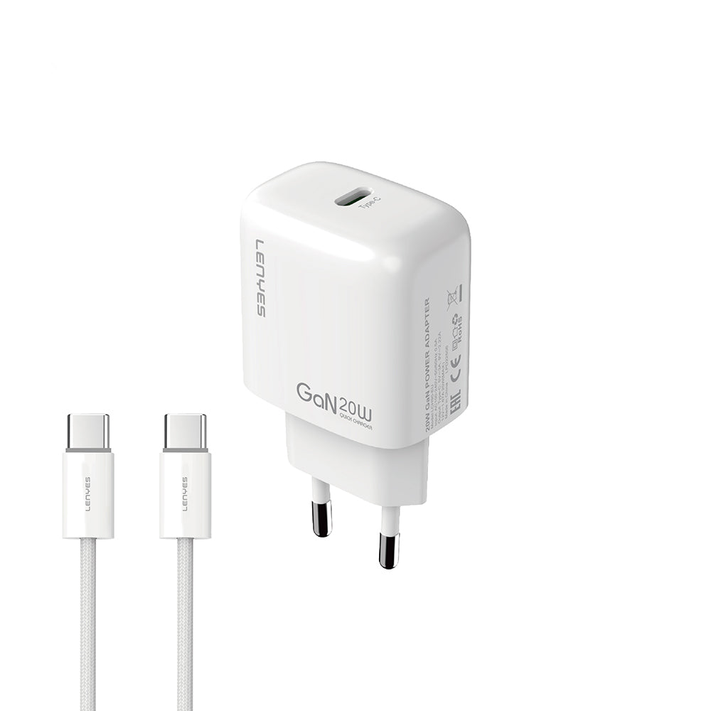 Lenyes LCH90-TC-TC Type-C to Type-C GaN Teknolojili PD Hızlı Şarj Özellikli Şarj Seti 20W Lenyes LCH90-TC-TC Type-C to Type-C GaN Teknolojili PD Hızlı Şarj Özellikli Şarj Seti 20W